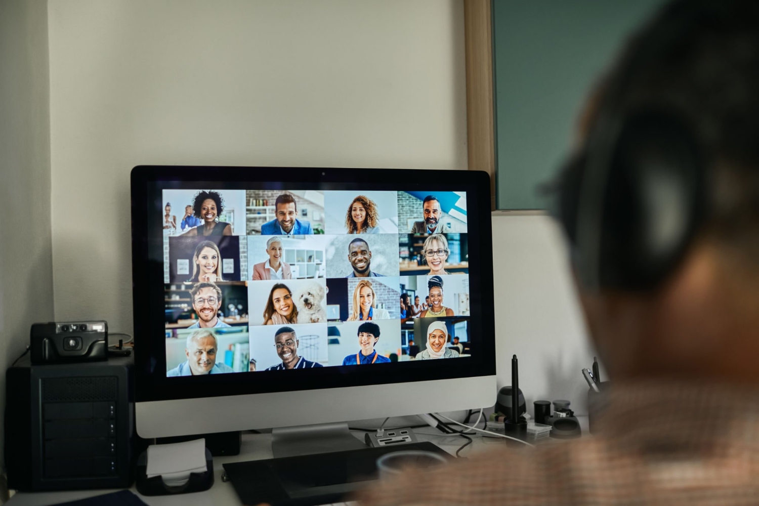 Businessman Working With Colleague Through Video Conferencing [1